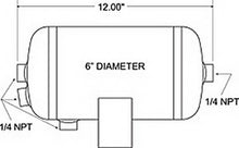 Load image into Gallery viewer, Firestone Air Tank 1 Gallon 6in. x 12in. L (4) 1/4in. NPT Ports 150 PSI Max - Black (WR17609244)