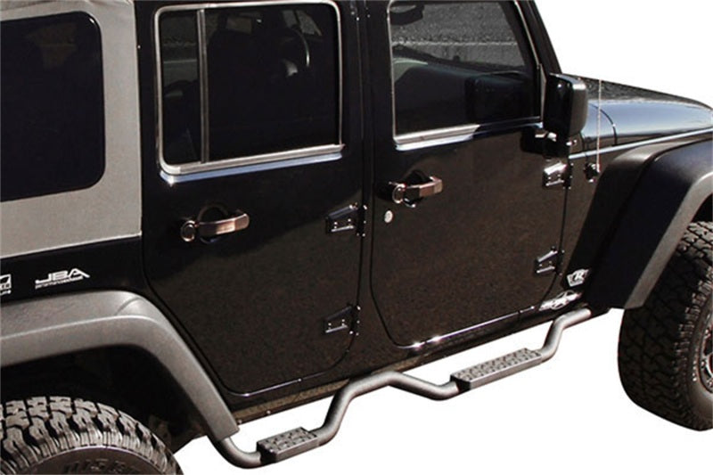 Rampage Jeep Wrangler(JK) Unlimited Side Bar Drop Step Slimline - Black