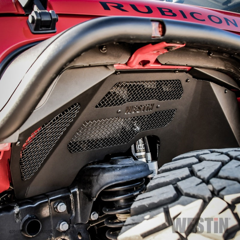 Westin 07+ Jeep Wrangler JK Inner Fenders - Front - Textured Black