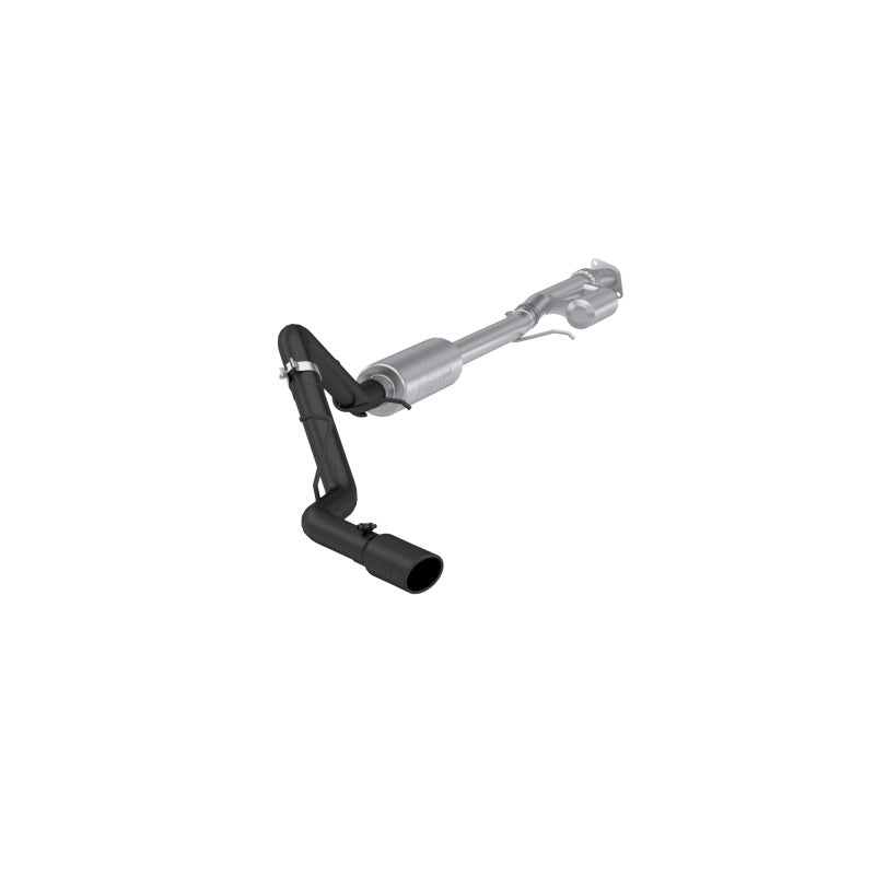 MBRP GM 1500 Silverado/Sierra 2.7L Blk-Coated Alum. Steel 3in Cat-Back Single Side 4in Blk Tip