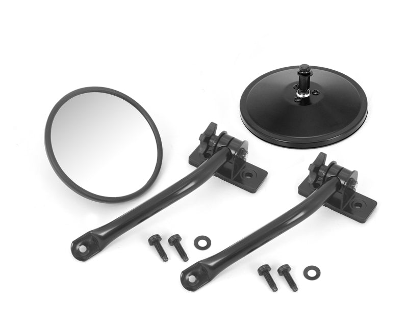 Rugged Ridge Jeep Wrangler Black Round Quick Release Mirror