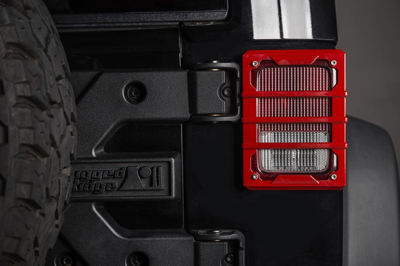 Rugged Ridge Jeep Wrangler JK Red Elite Tail Light Guards
