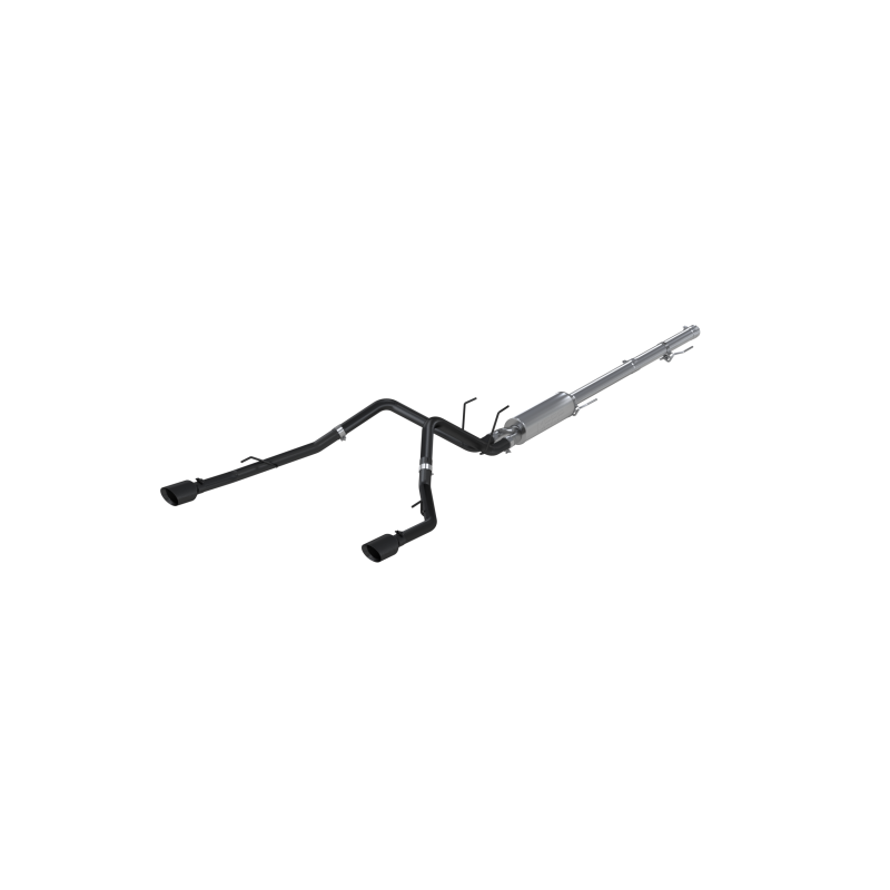 MBRP Dodge Ram 1500 5.7L Cat-Back Dual Split Rear (Through Stock Bumper) AL - Black