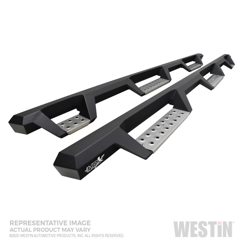Westin Chevy Silverado 2500/3500 HDX Stainless Drop W2W Nerf Step Bars - Textured Black