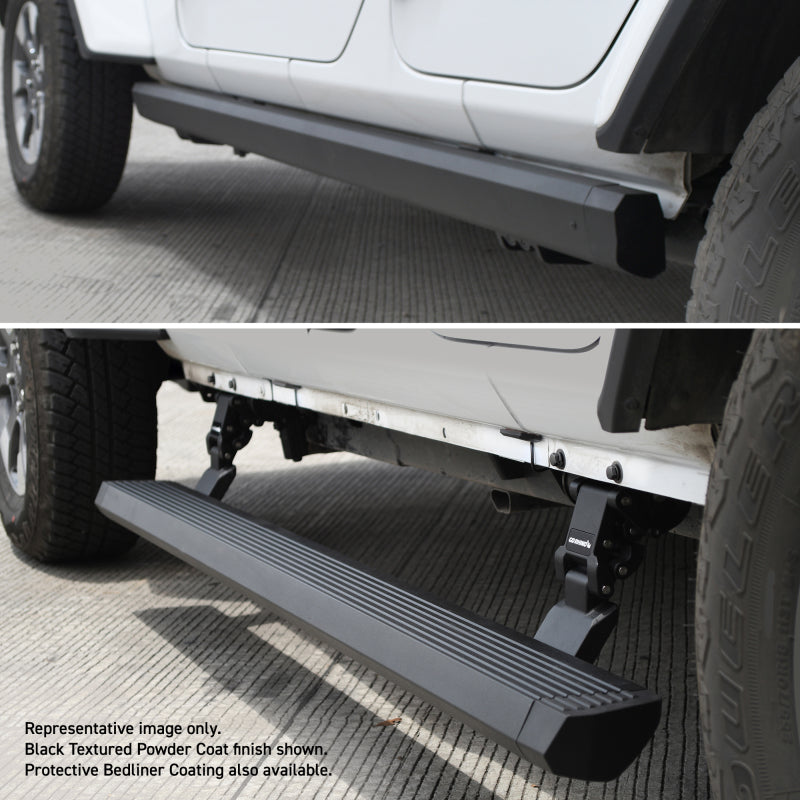 Go Rhino Jeep Gladiator 4dr E-BOARD E1 Electric Running Board Kit - Bedliner Coating
