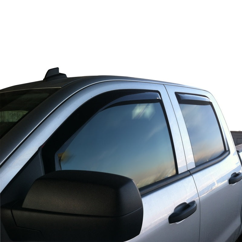 Westin 2014+ Chevy Silverado 1500 Dbl Cab Wade In-Channel Wind Deflector 4pc - Smoke