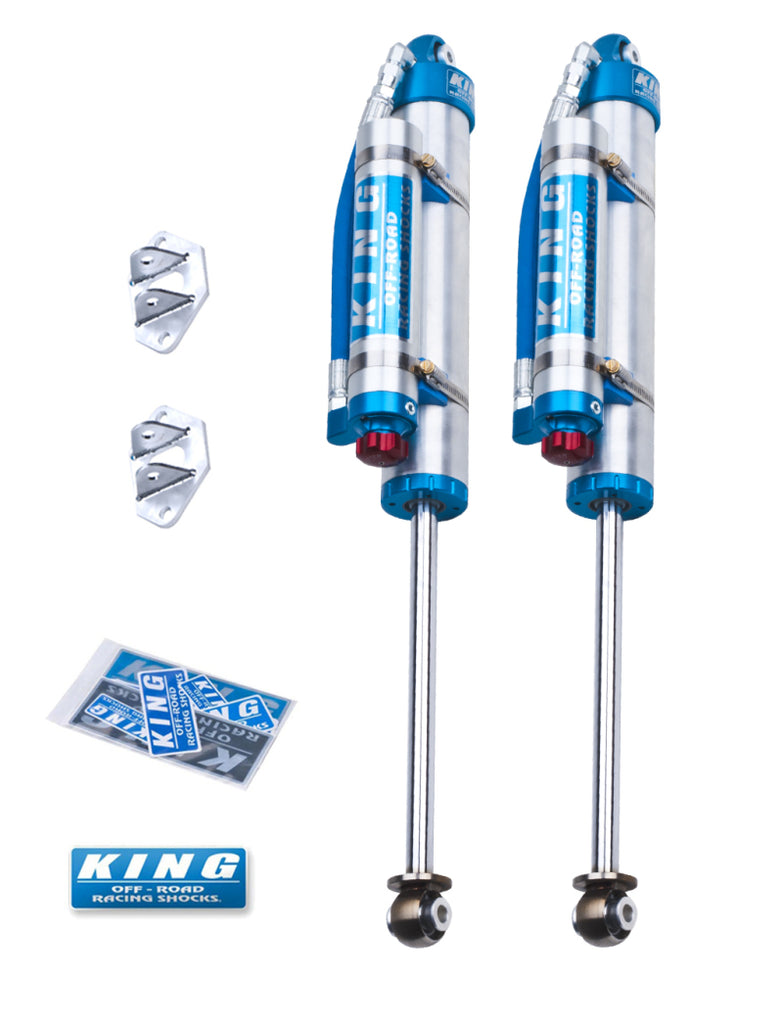 King Shocks Jeep Wrangler TJ Front 2.5 Dia Piggy Hose Res Shock 0-2in Lift w/Adjuster (Pair)