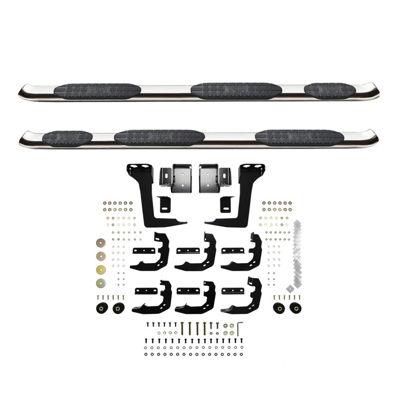Westin 19+ Ram 1500 Quad Cab w/ 6.5ft Bed PRO TRAXX 5 W2W Oval Nerf Step Bars - Stainless Steel