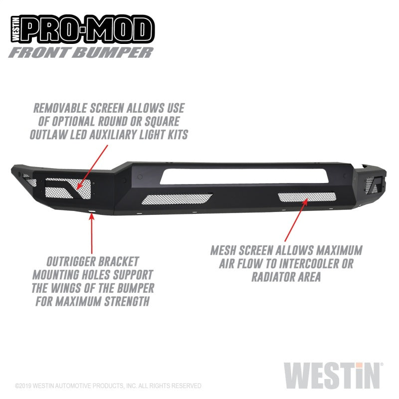 Westin 2019+ Dodge Ram 1500 ( Excludes 1500 Classic & Rebel Models )  Pro-Mod Front Bumper