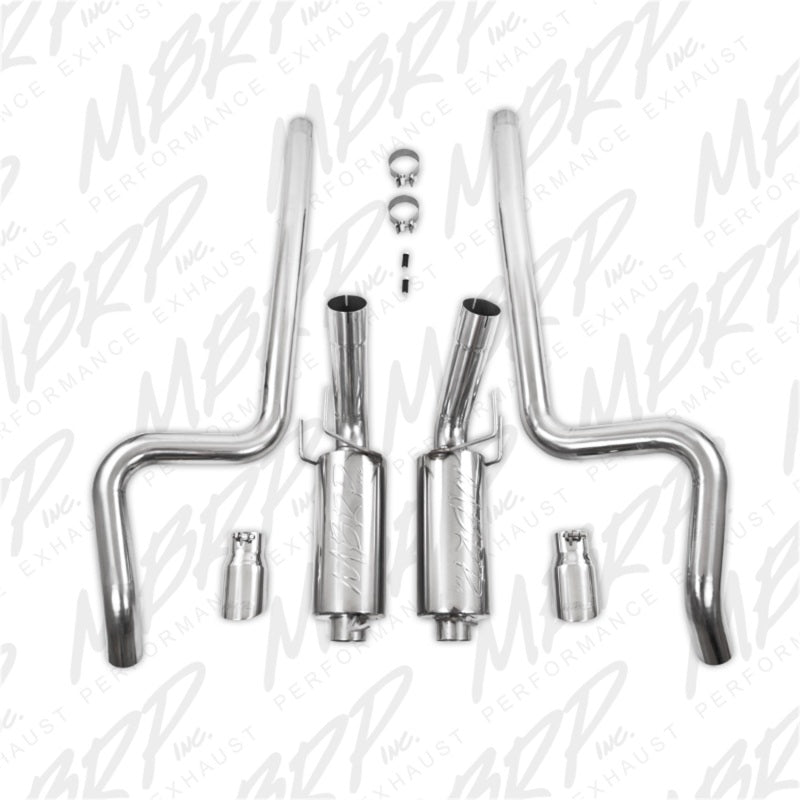 MBRP Ford Mustang GT 5.0L Dual Split Rear Street Version T409 3in Cat Back Exhaust System