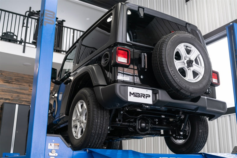 MBRP Jeep Wrangler JL 2.5in Single Rear Exit Cat Back Exhaust - T304