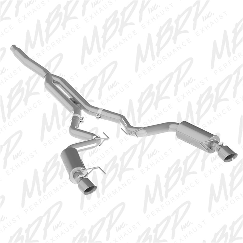 MBRP Ford Mustang EcoBoost 2.3L T409 3in Cat Back Dual Split Rear Exit (Street Version)