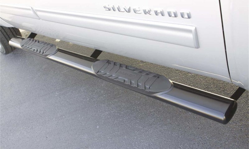 Lund Chevy Silverado 1500 Double Cab 5In Oval Straight SS Nerf Bars - Polished Stainless