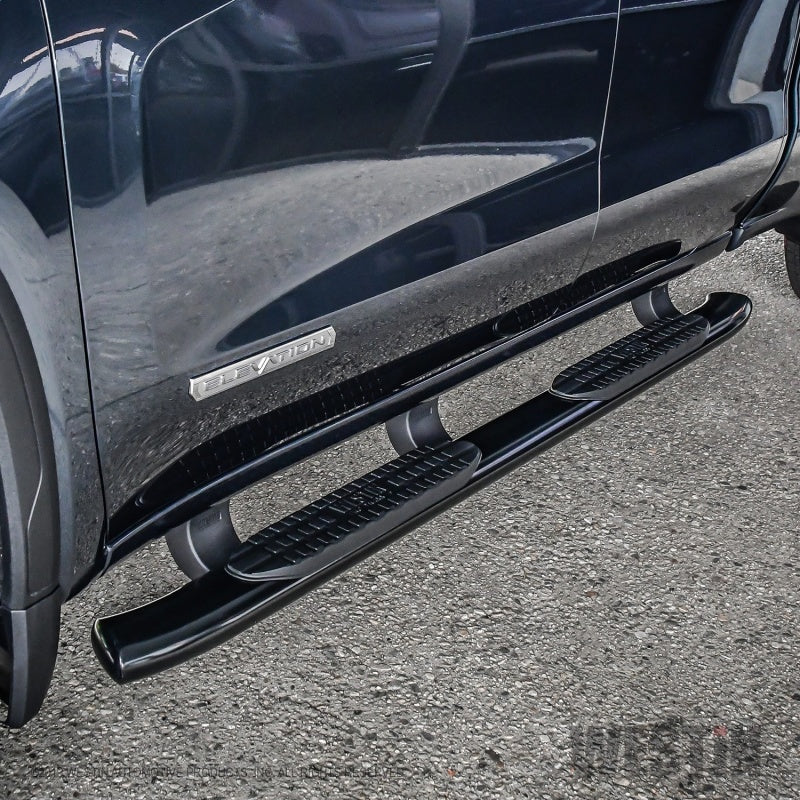 Westin 19+ Chevrolet Silverado/GMC Sierra 1500 Double Cab PRO TRAXX 5 Oval Nerf Step Bars - Black