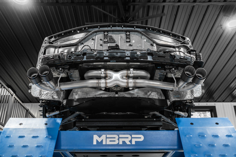 MBRP Chevrolet Corvette C8 3in Cat Back Quad Split Rear Exit w/ Carbon Fiber Tips - T304
