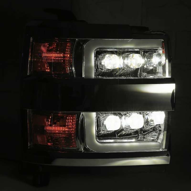 AlphaRex 15-19 Chevy 2500HD NOVA LED Proj Headlight Plank Style Jet Blk w/Activ Light/Seq Signal/DRL