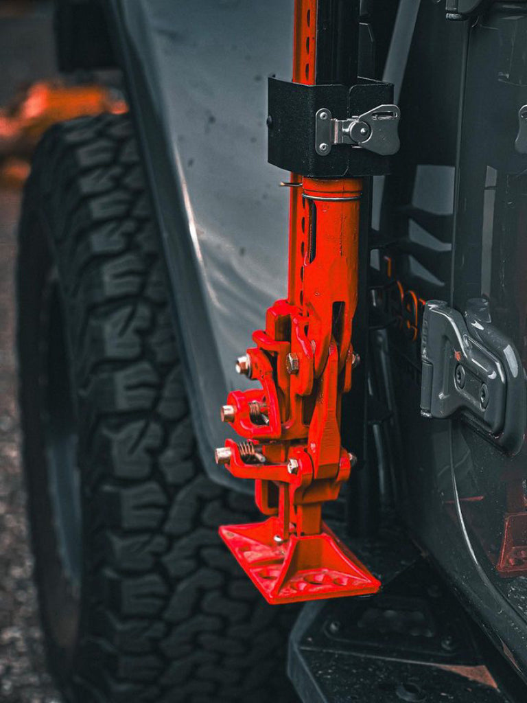 Go Rhino Jeep Wrangler JL/JLU/JT Front Fender Jack Mount for Hi-Lift Jack - Tex. Blk