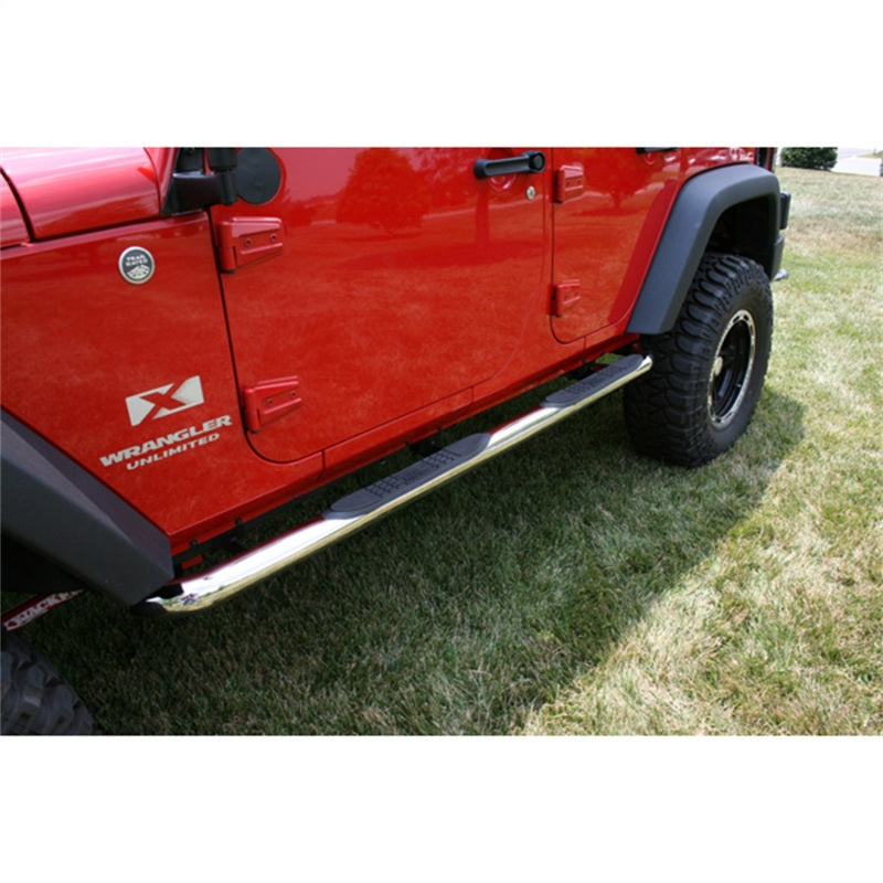 Rugged Ridge 3-In Round Side Step SS Jeep Wrangler Unlimited JK
