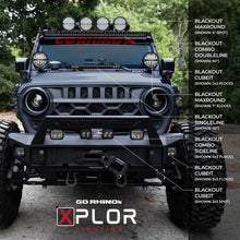 Load image into Gallery viewer, Go Rhino Xplor Blackout Combo Series Cube Sideline LED Spot Lights w/ Amber 4x3 - Blk (Pair)