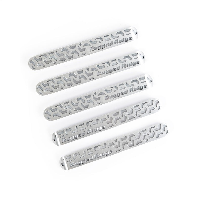 Rugged Ridge Elite Dr Hndle Insert Brushed Tread 4D Jeep Wrangler JK