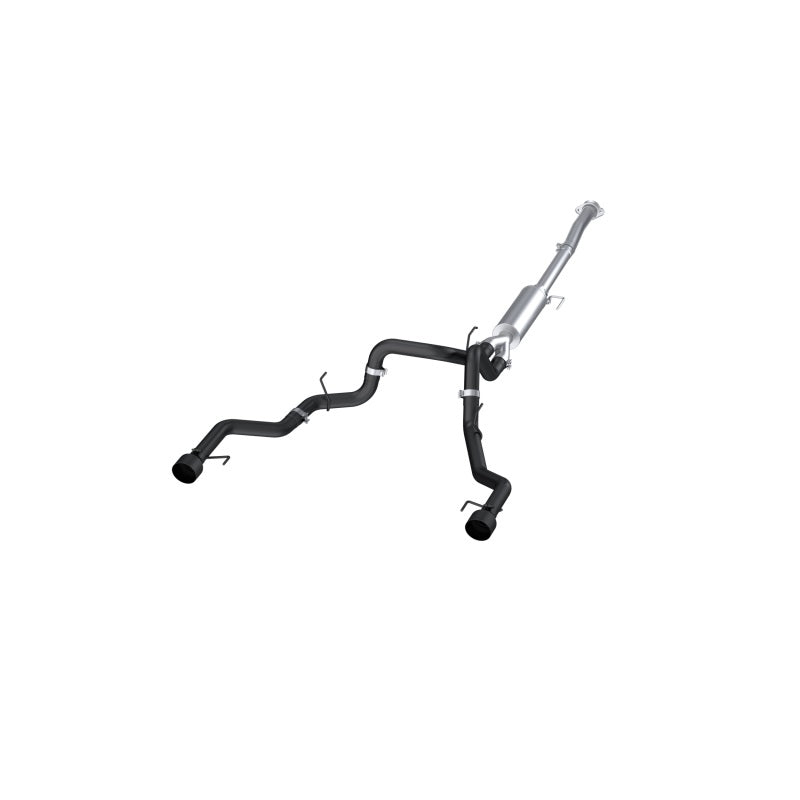 MBRP Ford F150 T304 5in OD Black Tip Dual Rear Exit 3in Black Coated Cat Back Exhaust